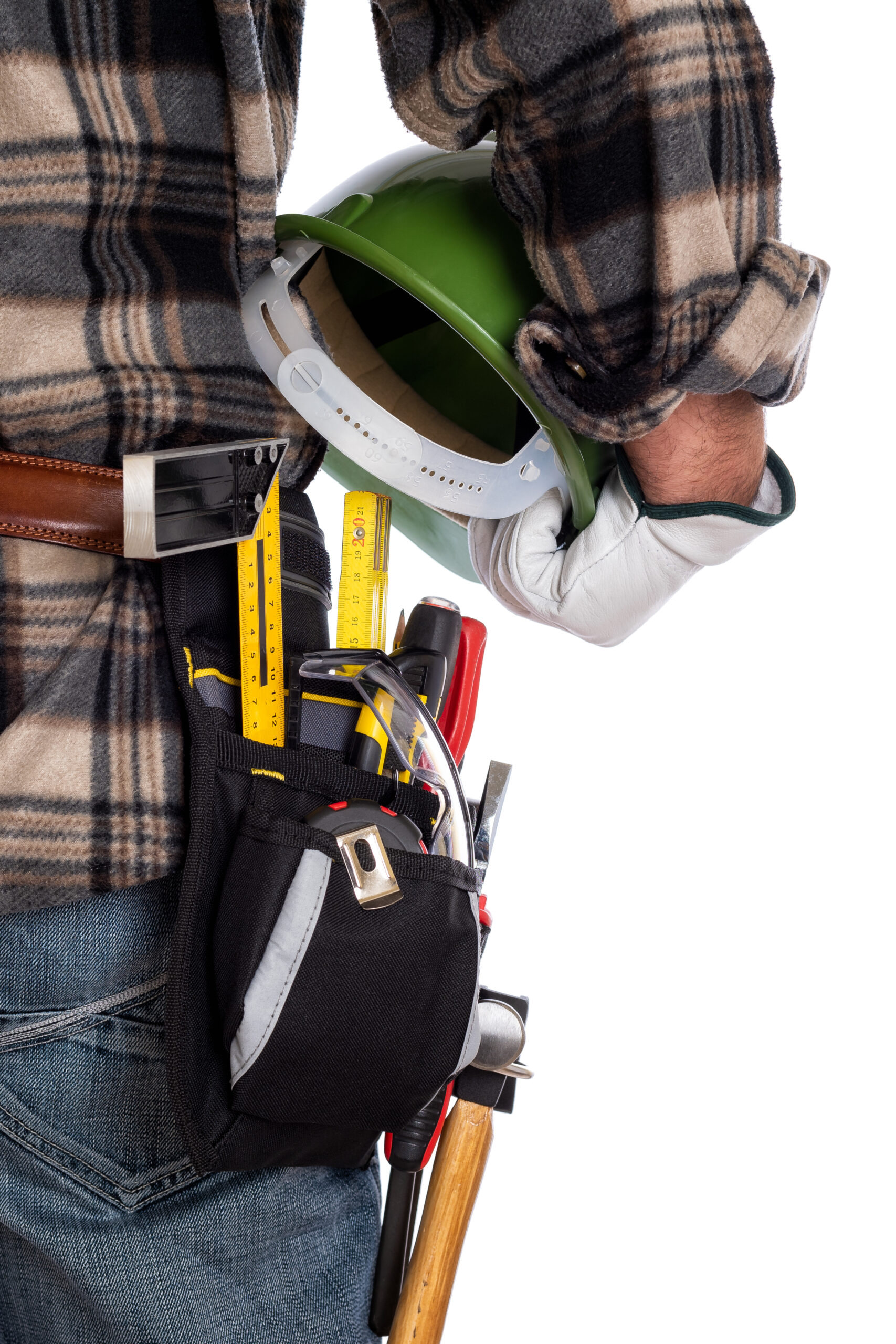 tool belt and hard hat